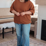Lotta Love Knitted Sweater Top in Rust