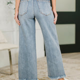 Mary Mid Rise Ankle Wide Leg + Hollywood WB + Fray Hem