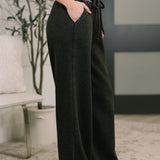 Nights Like This High Waist Palazzo Sweats in Ash Black