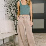 Nights Like This High Waist Palazzo Sweats in Ash Mocha