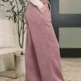 Nights Like This High Waist Palazzo Sweats in Light Rose