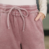 Nights Like This High Waist Palazzo Sweats in Light Rose