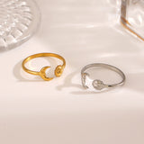 Sun & Moon Ring - Adjustable Celestial Ring  18k Gold Plated
