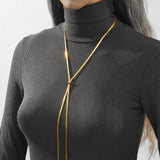 Snake Chain Lariat Necklace - 18K Gold Plated Y-Necklace