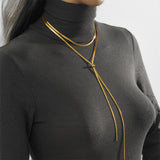 Snake Chain Lariat Necklace - 18K Gold Plated Y-Necklace