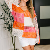Off the Grid Net Color Block Layering Top
