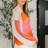 Off the Grid Net Color Block Layering Top