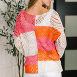 Off the Grid Net Color Block Layering Top