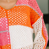Off the Grid Net Color Block Layering Top