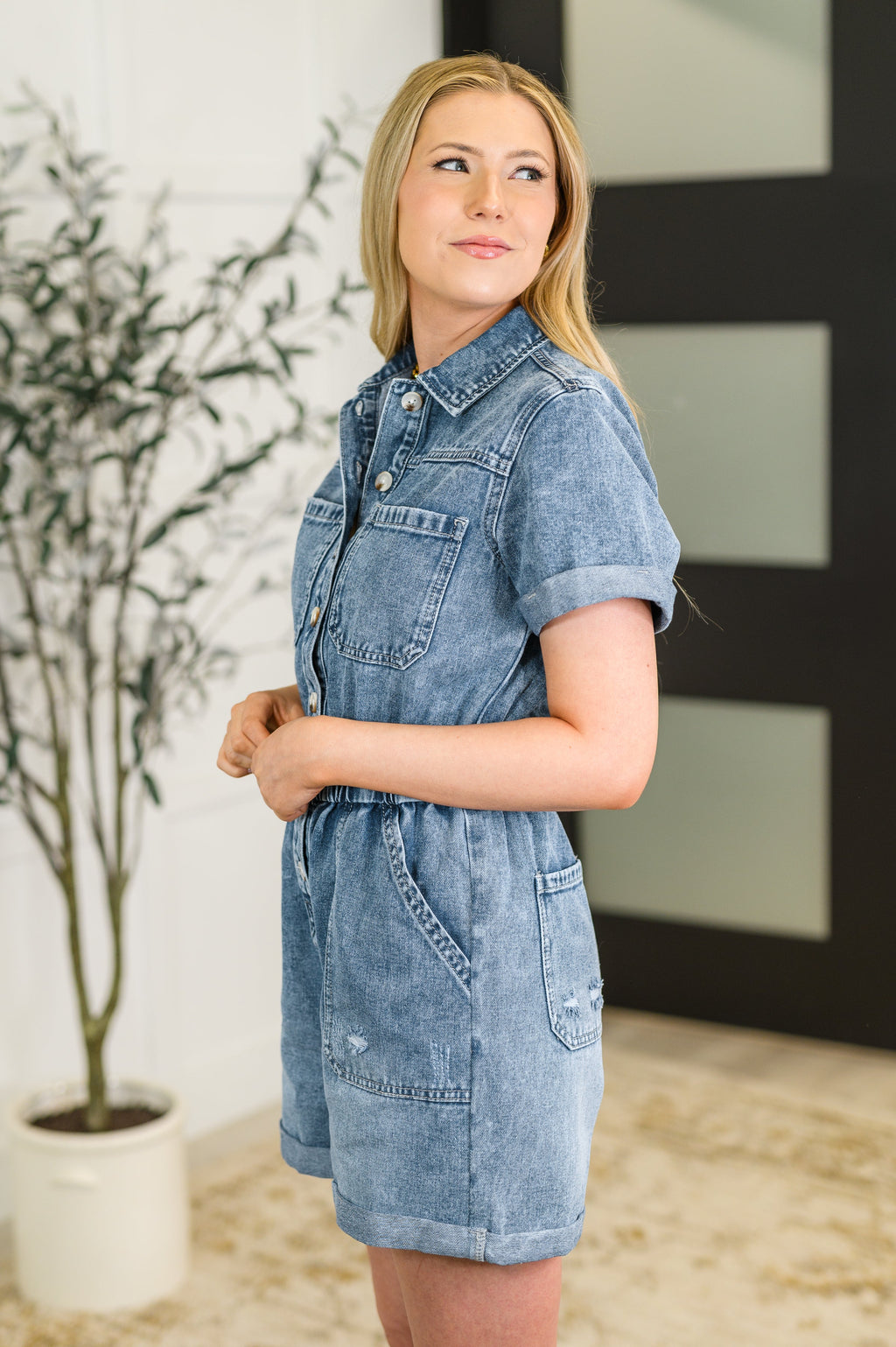On Point Denim Romper