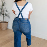 Priscilla High Rise Crop Wide Leg Denim Overalls