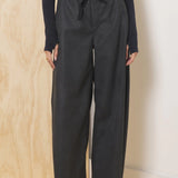 Faux Leather Wide Leg Pant
