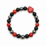 Red Agate Heart Crystal Bracelet
