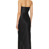 SILK SATIN SLIP STRAPLESS DRESS