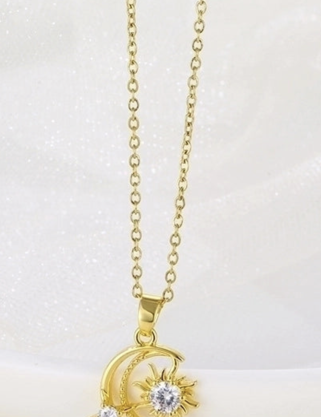 MOON STUDDED NECKLACE