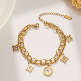 DOUBLE LAYERED CLOVER BRACELET