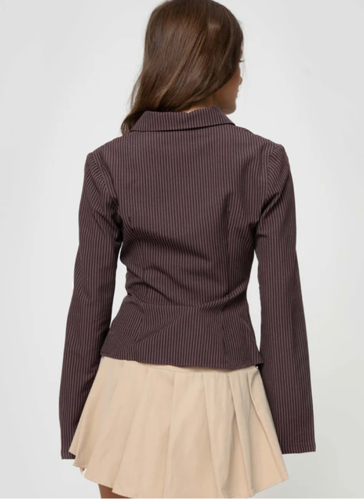 The Espresso Pinstripe Button Down