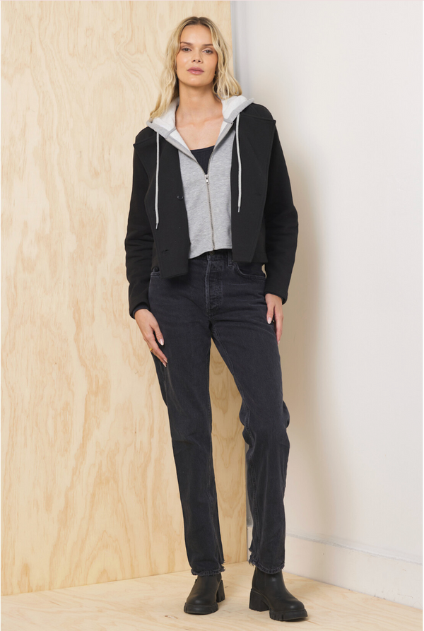 Comfort Fleece Blazer with Hoodie Insert