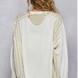 Boho Contrast Sleeve Thermal Top