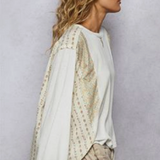 Boho Contrast Sleeve Thermal Top