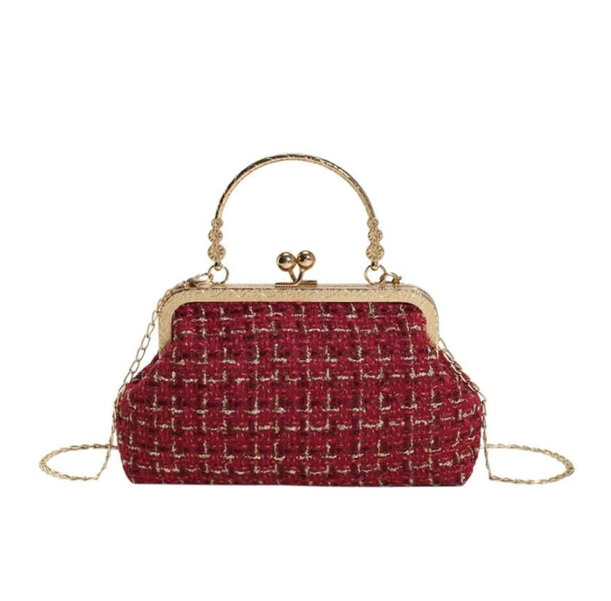 Vintage Tweed Frame Handbag