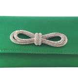 Crystal Bow Evening Clutch with Chain