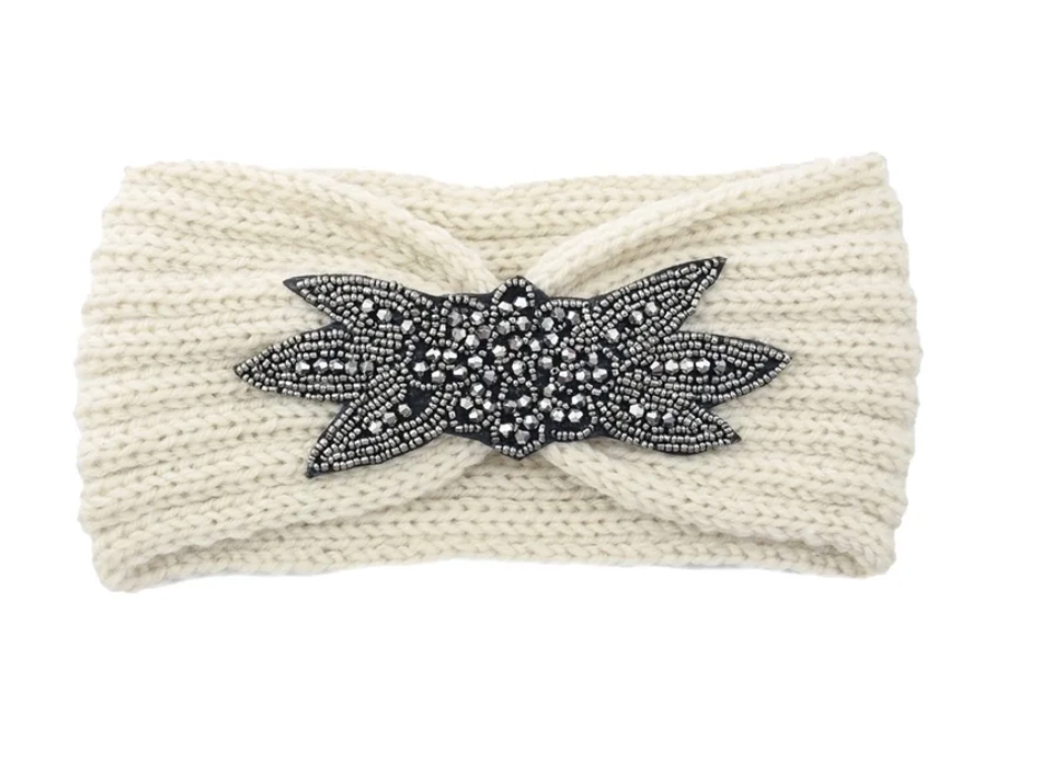 Crystal Embellished Knit Headwrap