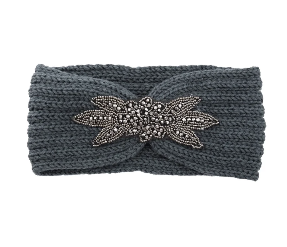 Crystal Embellished Knit Headwrap