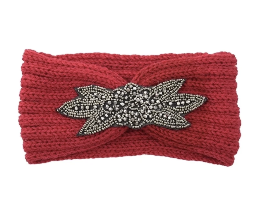 Crystal Embellished Knit Headwrap