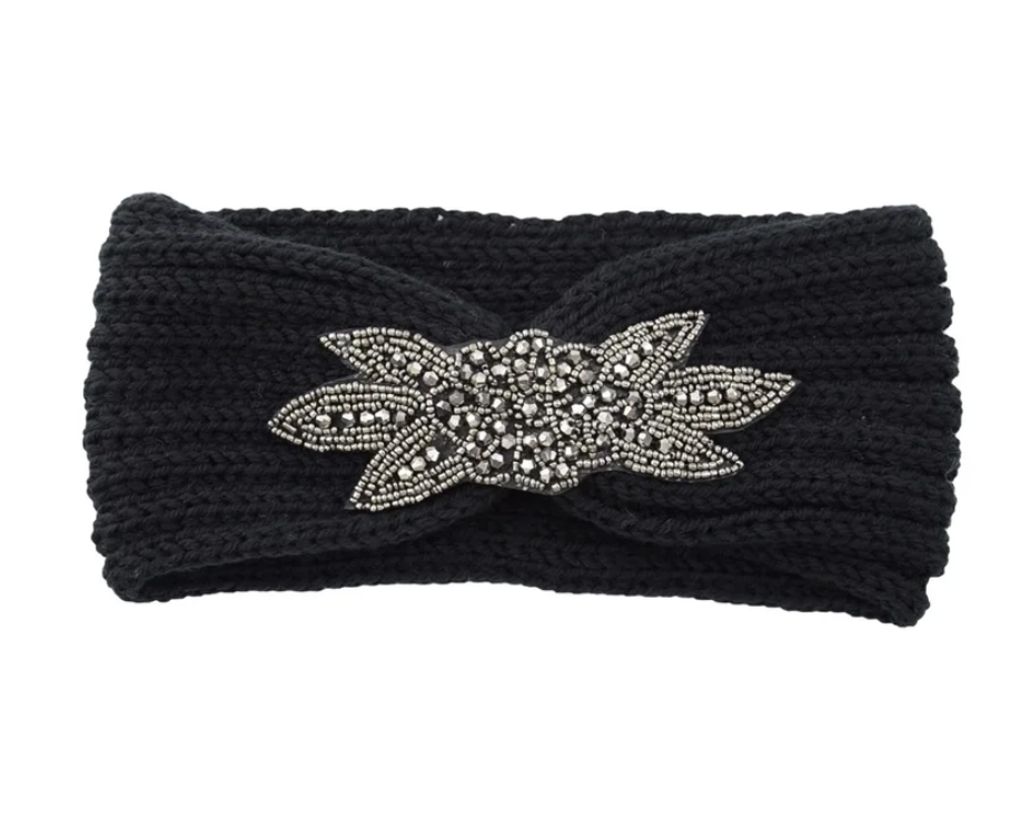 Crystal Embellished Knit Headwrap