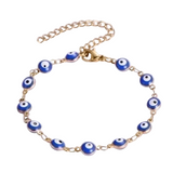 Evil Eye Protection Bracelet - Gold Chain 18k Gold Plated