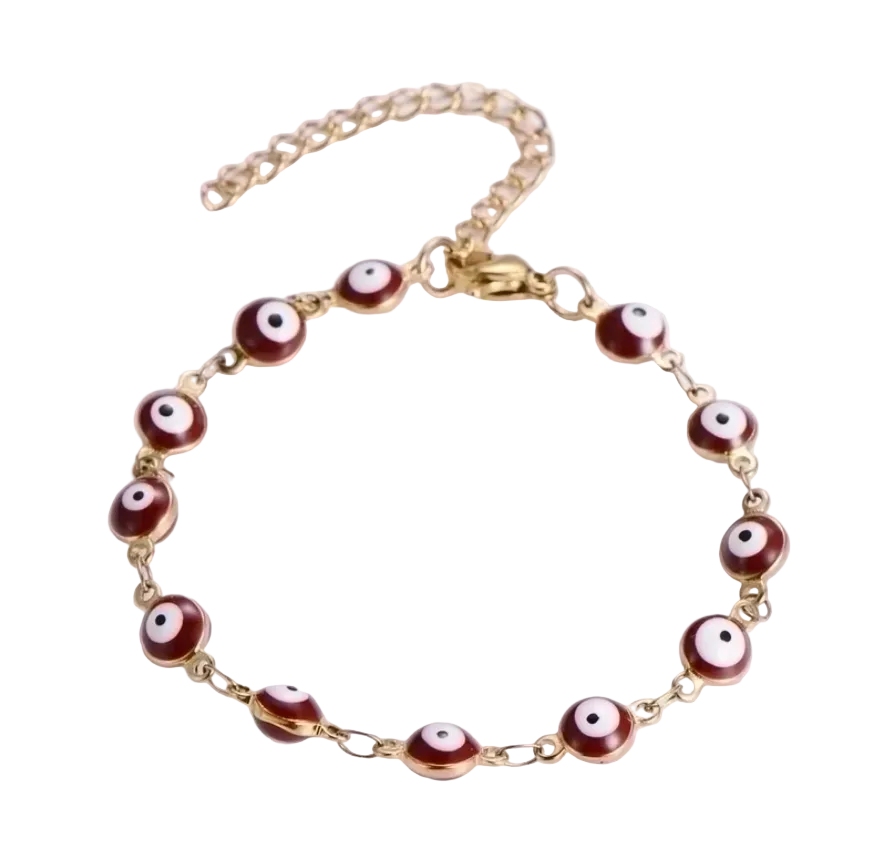 Evil Eye Protection Bracelet - Gold Chain 18k Gold Plated