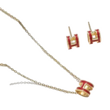 H Inspired 2 Piece Jewelry Set - Necklace and Earring