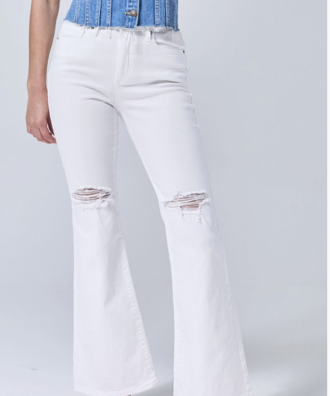 WHITE FLARE JEAN