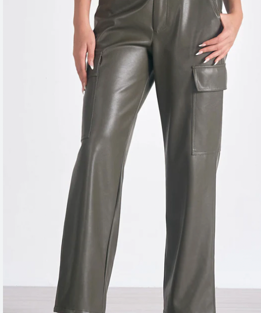 CARGO LEATHER WIDE LEG