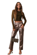Foiled Silver Fall Wide Leg Pant