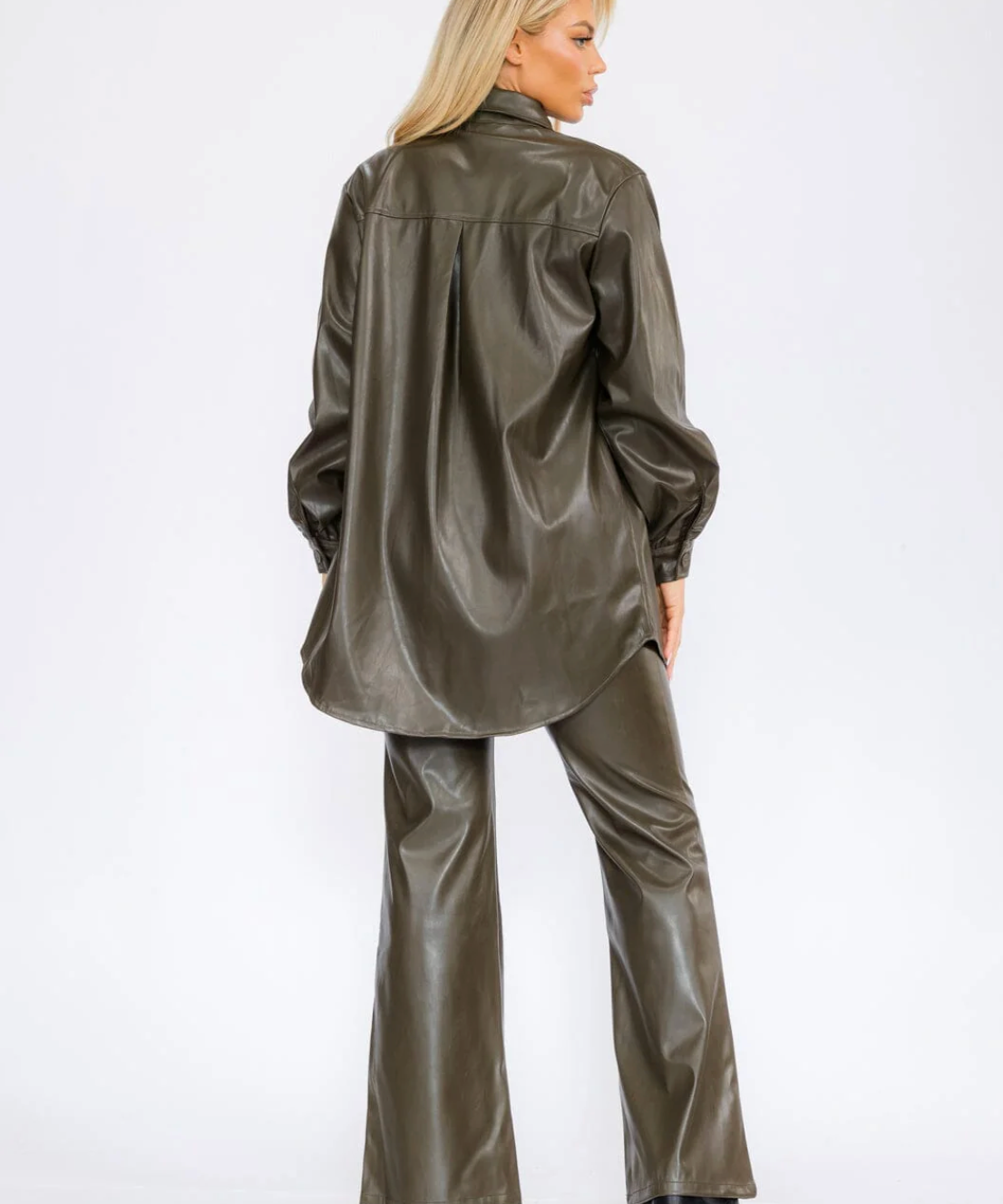 Olive Muse Jacket - Oversized Faux Leather