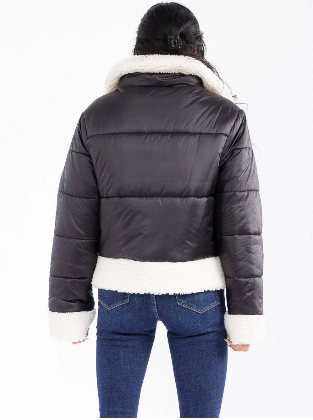 Sherpa Trim Puffer Jacket