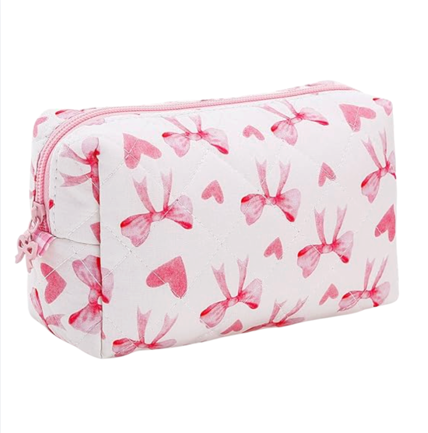 Valentine Bow Cosmetic Pouch with Hair Tie
