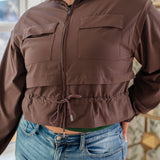She's Got Game Cropped Jacket in Brown