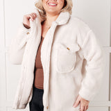 Shrouded in Sherpa Coat in White
