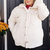 Shrouded in Sherpa Coat in White