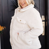 Shrouded in Sherpa Coat in White