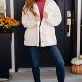 Shrouded in Sherpa Coat in White