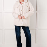 Shrouded in Sherpa Coat in White