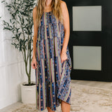Sierra Spirit Gathered Tiered Dress in Navy