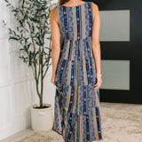 Sierra Spirit Gathered Tiered Dress in Navy