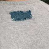 Star Stud Distressed Applique Top