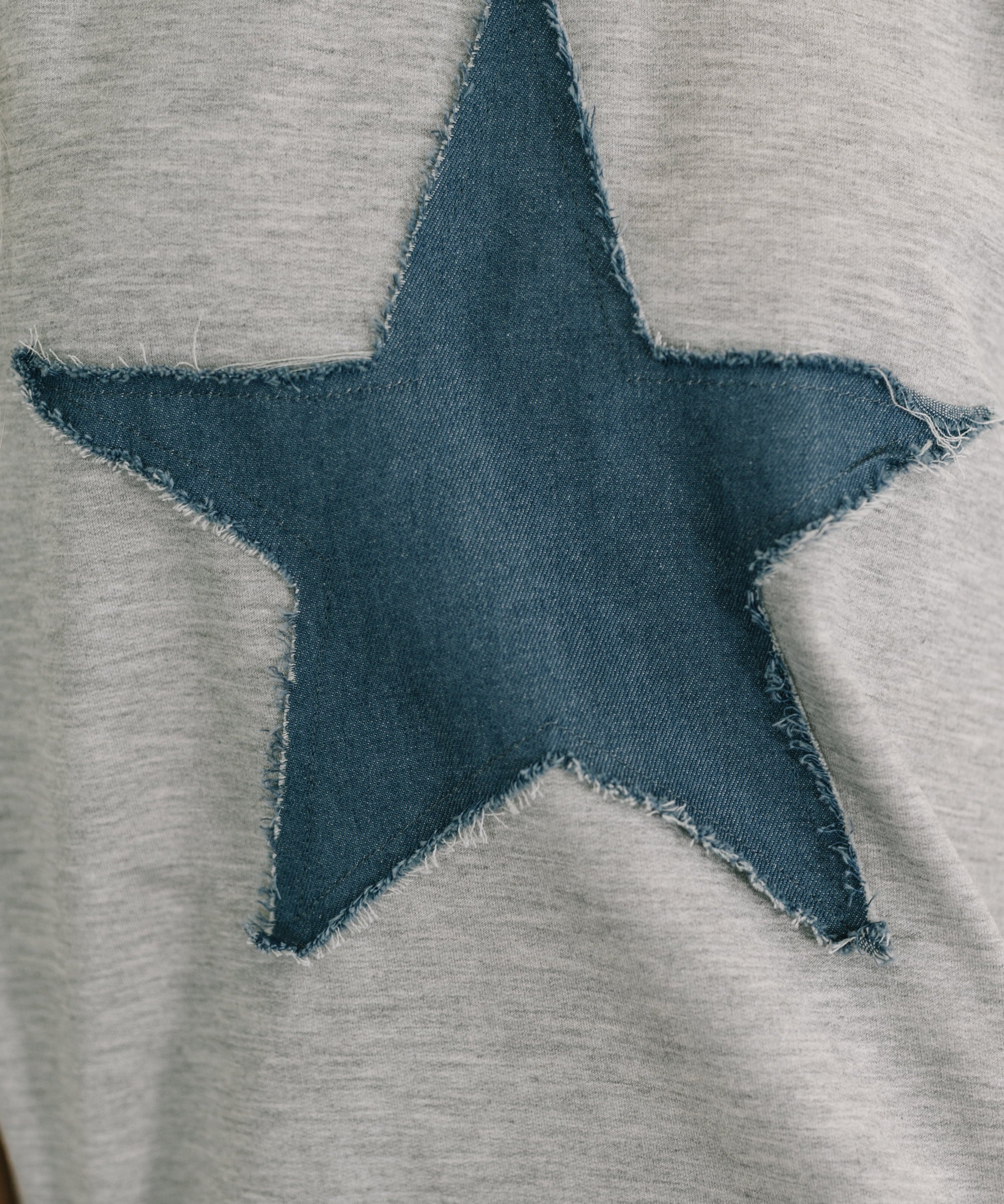 Star Stud Distressed Applique Top