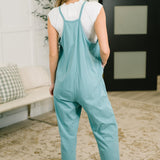 Totally Me Spaghetti Strap Jumpsuit Dusty Teal